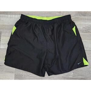 Mens Nike Swim Trunks 2xl Black Yellow  Pockets Shorts